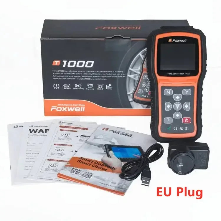 Foxwell T1000 TPMS Tool TPMS Sensors Programming Activate Check RF Key FOB Tire Pressure Monitoring System Auto Tester PK TS601