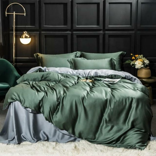 Sondeson Luxury 100% Silk Beauty Bedding Set 25 Momme Silk Duvet Cover