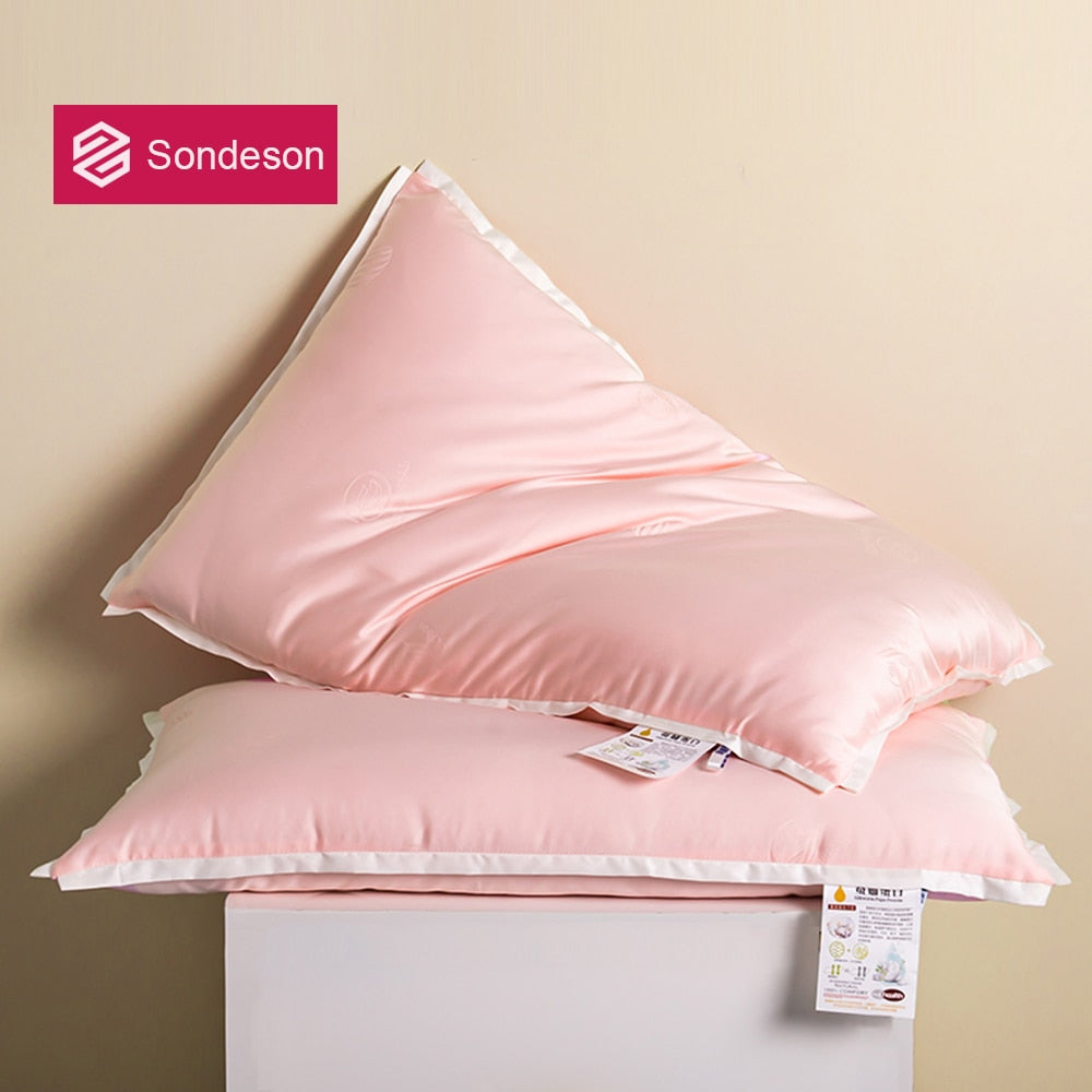 Sondeson Luxury Pink 100% Natural Silk Pillow Inner King Queen Bedding