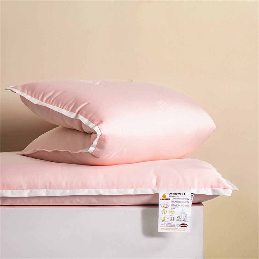 Sondeson Luxury Pink 100% Natural Silk Pillow Inner King Queen Bedding