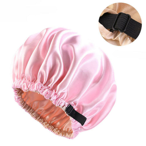 Women Satin Solid Sleeping Hat Night Sleep Cap Hair Care Bonnet