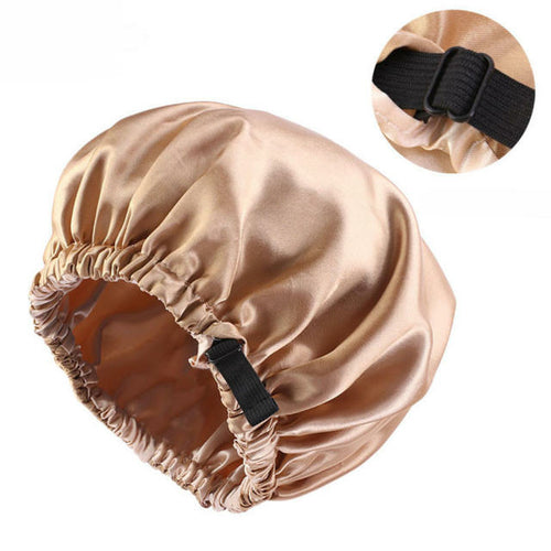 Women Satin Solid Sleeping Hat Night Sleep Cap Hair Care Bonnet