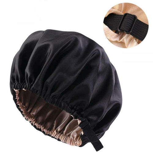 Women Satin Solid Sleeping Hat Night Sleep Cap Hair Care Bonnet