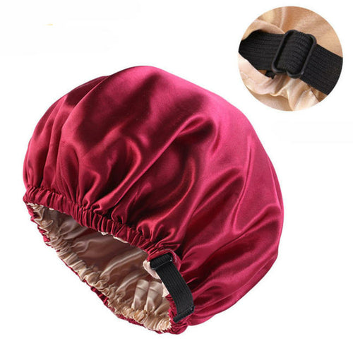 Women Satin Solid Sleeping Hat Night Sleep Cap Hair Care Bonnet