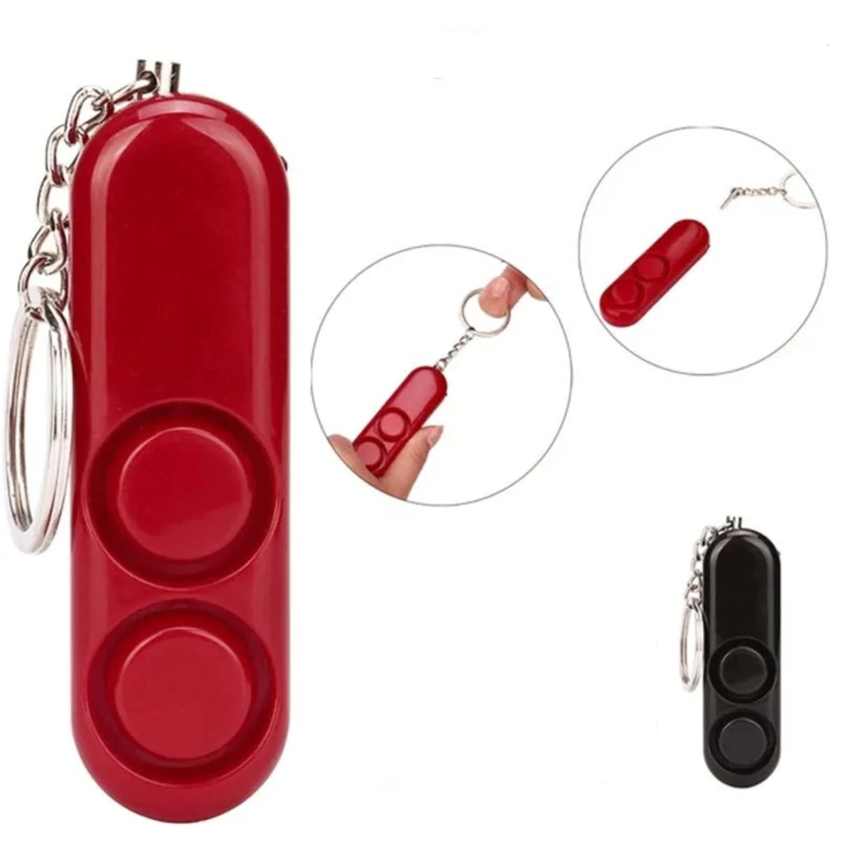 2 Pcs 120dB Self Defense Dual Speaker Extra Loud Personal Safety Alarm