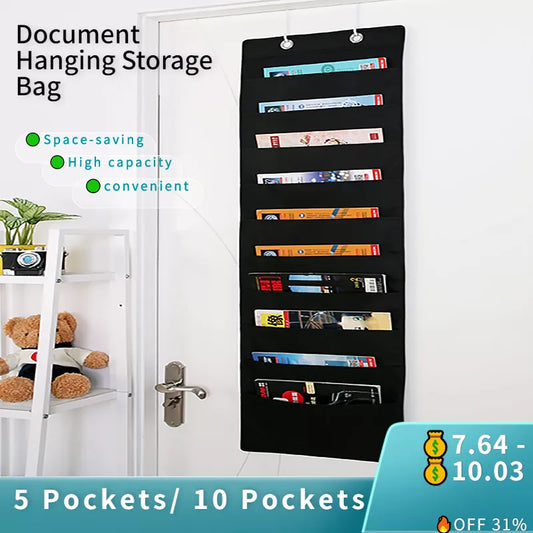 Hanging Storage Bag Pocket Chart Hanging File Organizer for Office or Dorm Room