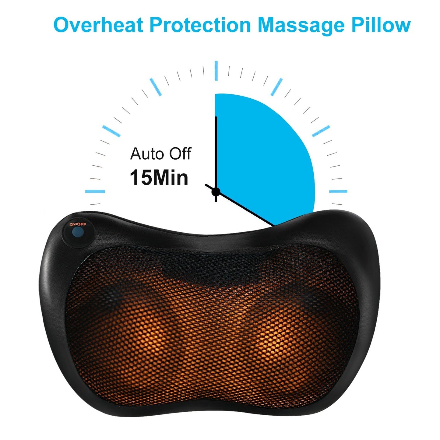 Back Neck Massage Pillow Kneading Massager In-Car Thermotherapy