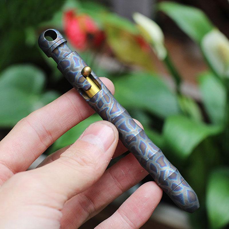 EDC Outdoor Titanium TC4 Krait Self defense Tactical Pen Actions Bolt